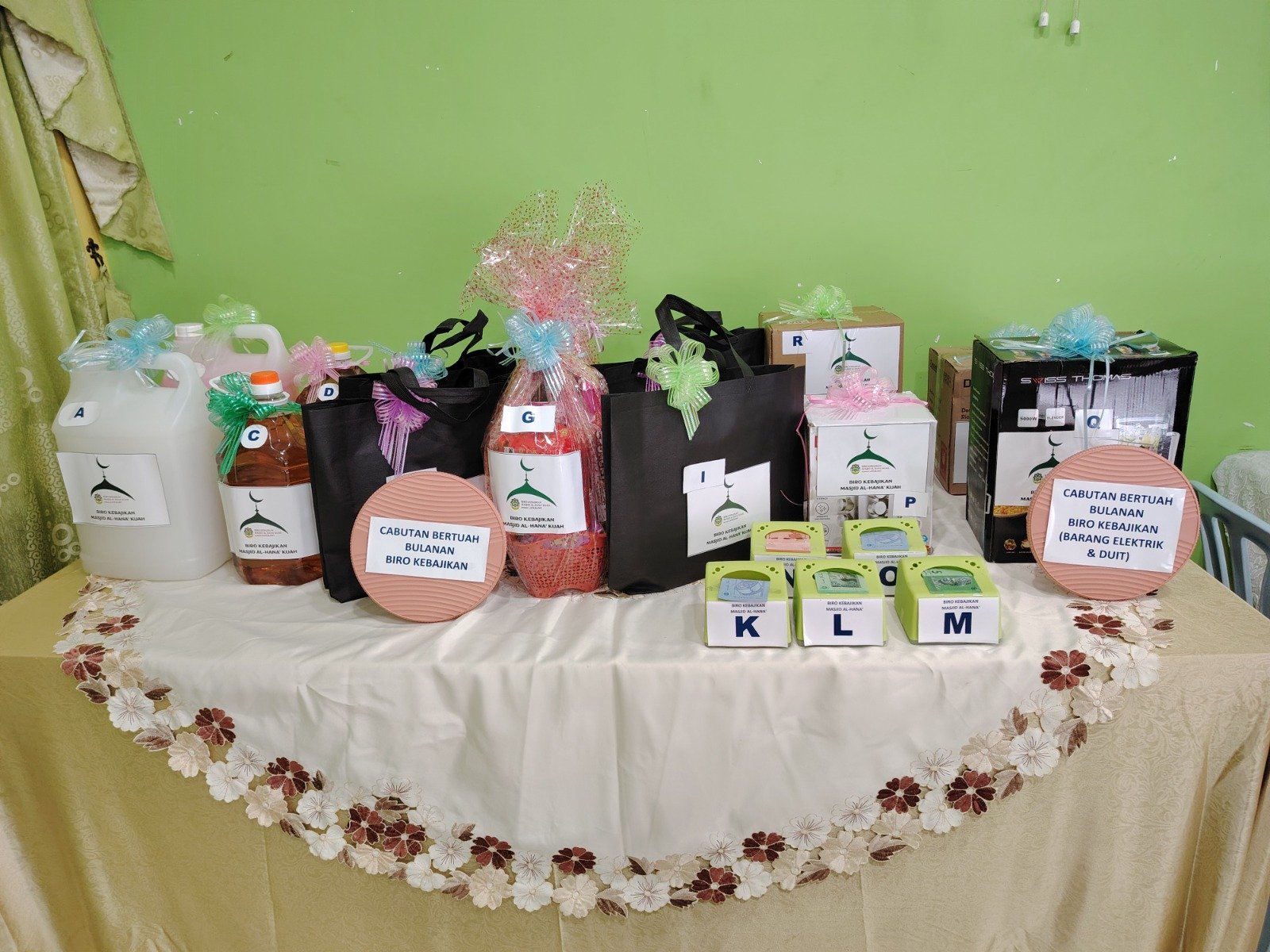 Hadiah saguhati yang disediakan untuk peserta cabutan bertuah